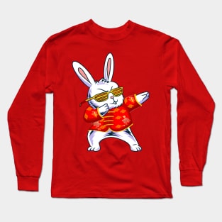 Dabbing Rabbit Year of the Rabbit 2023 Chinese New Year 2023 Long Sleeve T-Shirt